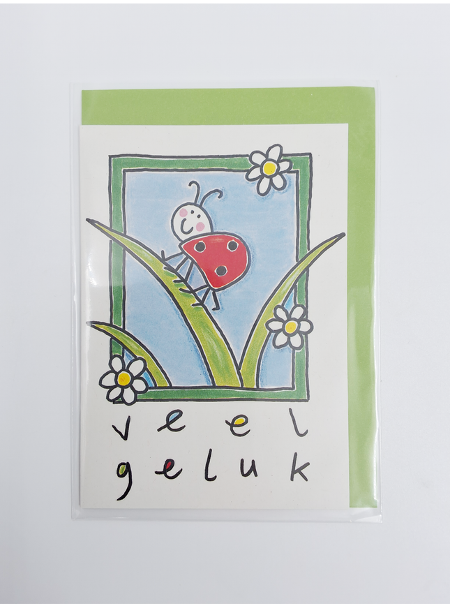 Greeting card ladybug, good luck (F12616)