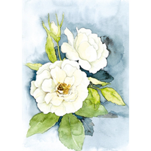 Wenskaart twee witte rozen (F12619)