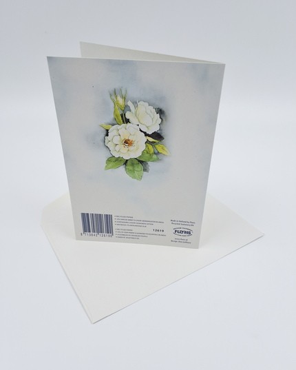 Wenskaart twee witte rozen (F12619)