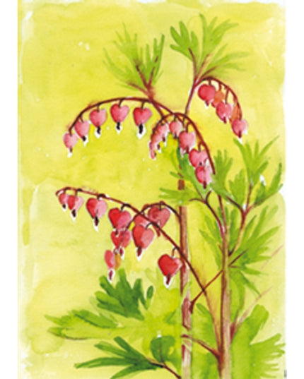 Wenskaart bloemen gebroken hartje (F12621)