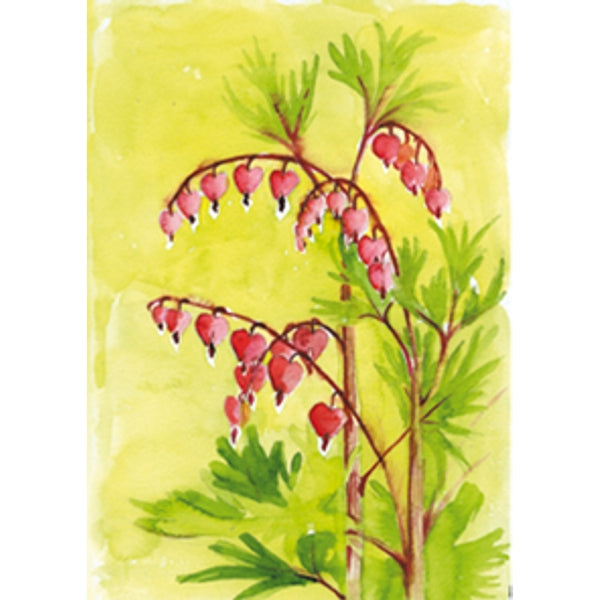 Wenskaart bloemen gebroken hartje (F12621)