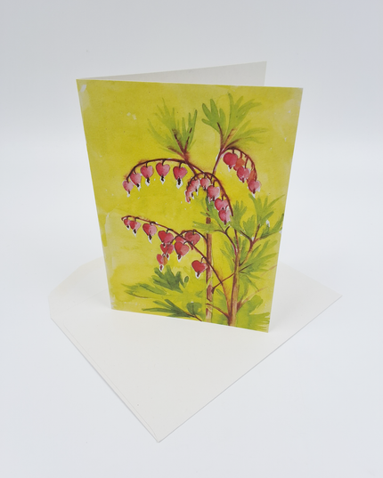 Wenskaart bloemen gebroken hartje (F12621)