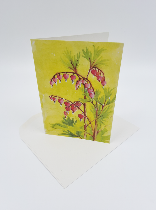 Wenskaart bloemen gebroken hartje (F12621)