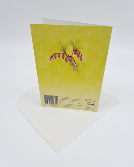 Wenskaart bloemen gebroken hartje (F12621)
