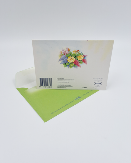Greeting card bouquet rose (F12634)