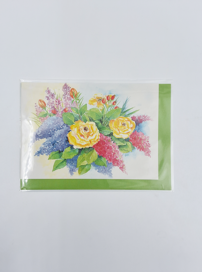 Wenskaart boeket roos (F12634)