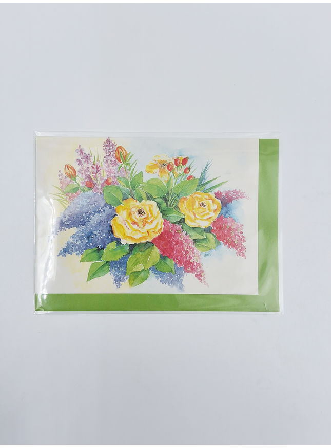 Wenskaart boeket roos (F12634)