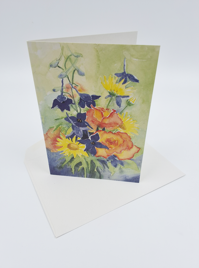 Wenskaart zomer boeket Dinnie (F12649)