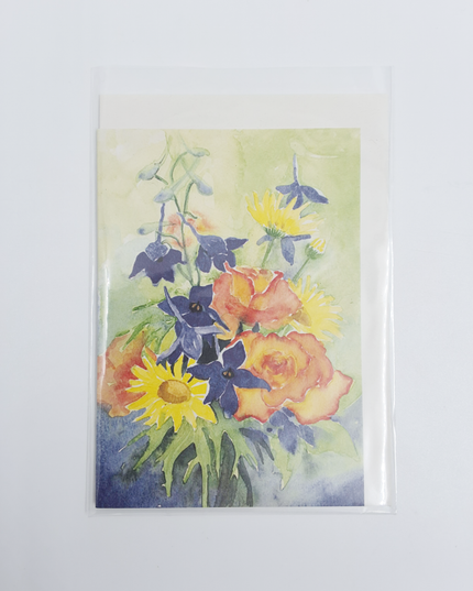 Wenskaart zomer boeket Dinnie (F12649)