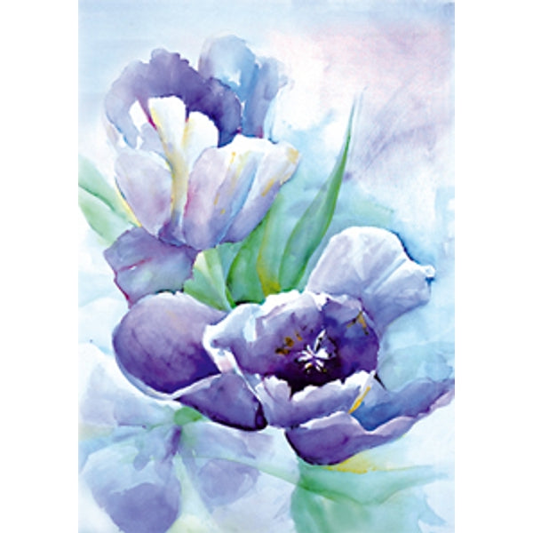 Wenskaart paarse tulp Ria (F12651)