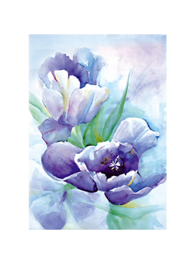Wenskaart paarse tulp Ria (F12651)