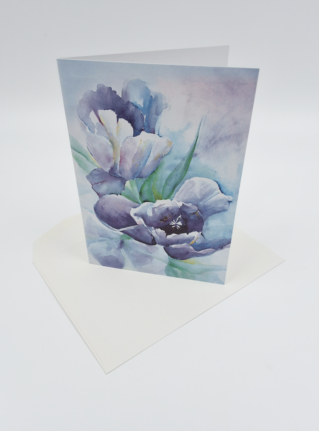 Wenskaart paarse tulp Ria (F12651)