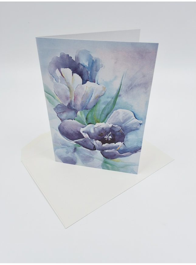 Wenskaart paarse tulp Ria (F12651)