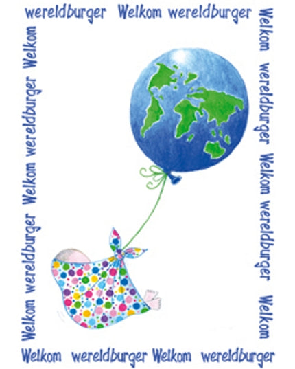 Greeting card birth welcome world citizen (F12656)
