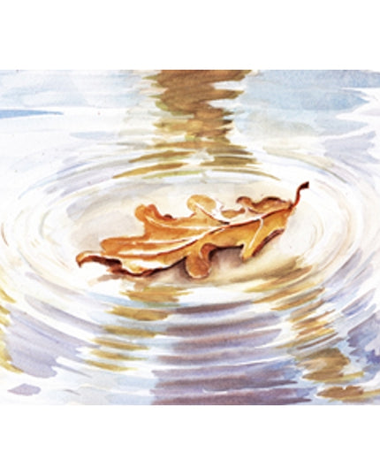Condolence card leaf water (F12666)