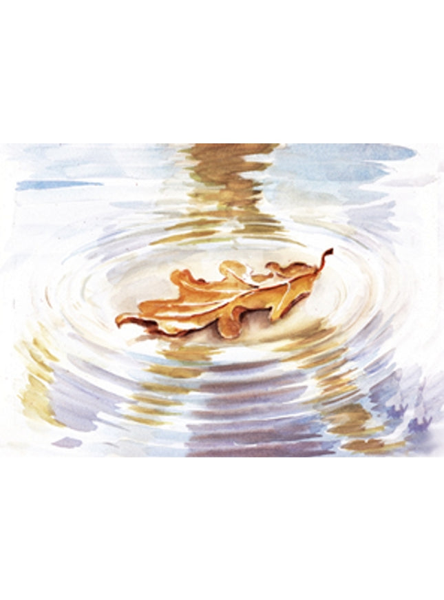 Wenskaart condoleance blad water (F12666)