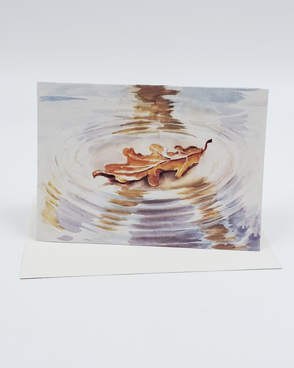 Condolence card leaf water (F12666)