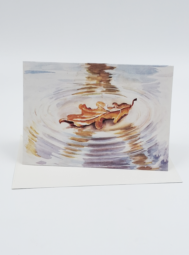 Wenskaart condoleance blad water (F12666)