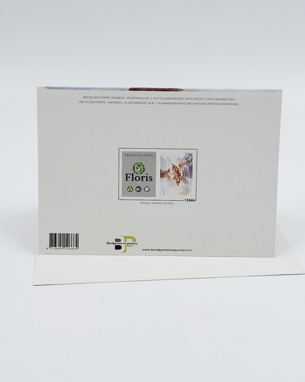 Condolence card leaf water (F12666)