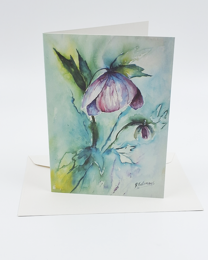 Greeting card purple hellebore (F12667)