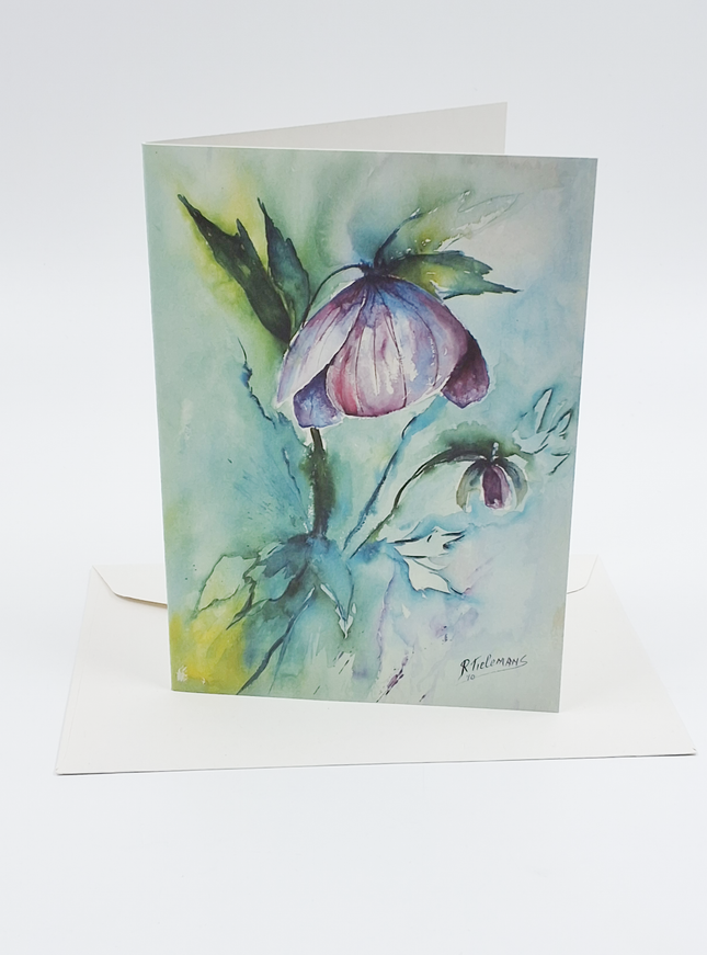 Wenskaart paarse helleborus (F12667)