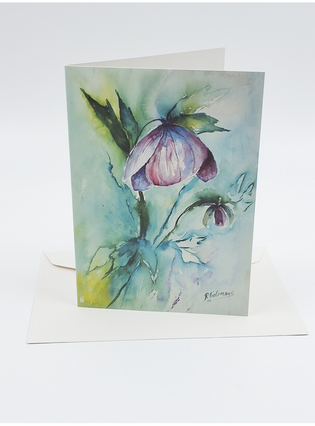 Wenskaart paarse helleborus (F12667)