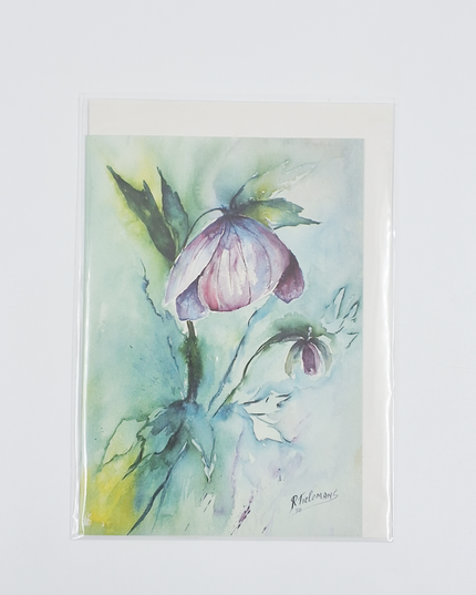 Greeting card purple hellebore (F12667)