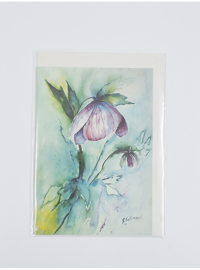 Wenskaart paarse helleborus (F12667)
