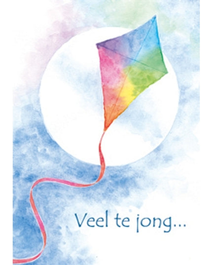 Wenskaart condoleance vlieger, veel te jong (F12677)