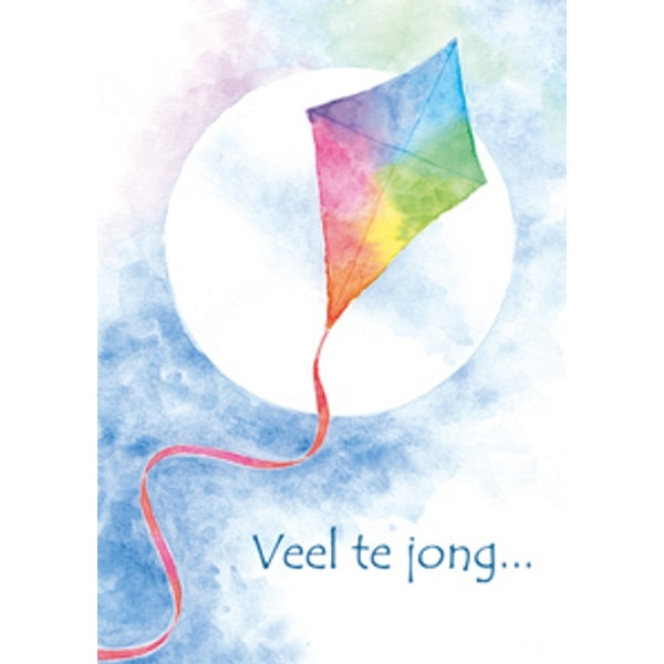 Wenskaart condoleance vlieger, veel te jong (F12677)