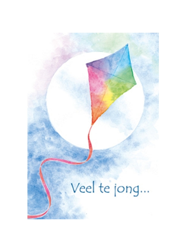 Wenskaart condoleance vlieger, veel te jong (F12677)