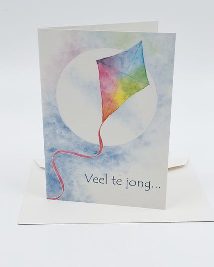 Wenskaart condoleance vlieger, veel te jong (F12677)
