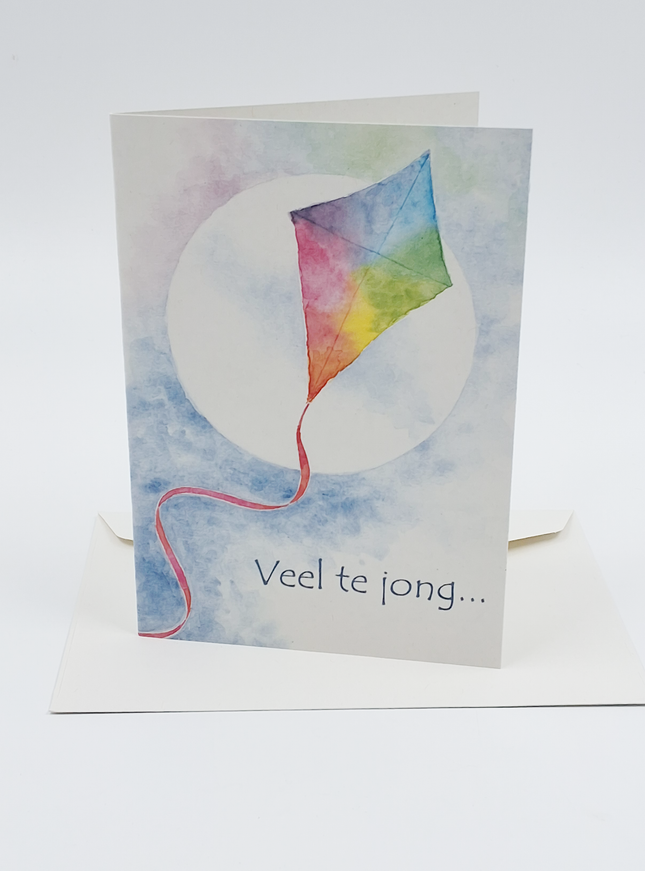Wenskaart condoleance vlieger, veel te jong (F12677)