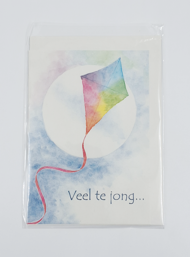 Wenskaart condoleance vlieger, veel te jong (F12677)