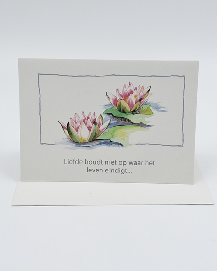 Wenskaart condoleance roze lelies (F12681)