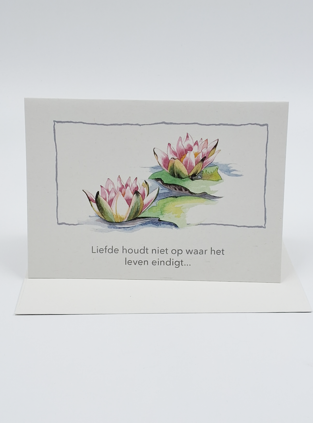 Wenskaart condoleance roze lelies (F12681)