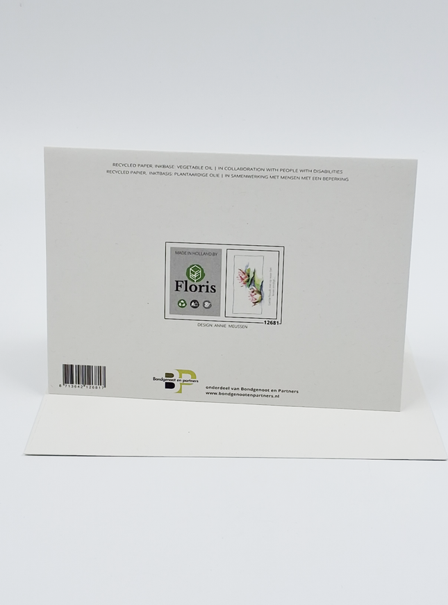 Wenskaart condoleance roze lelies (F12681)