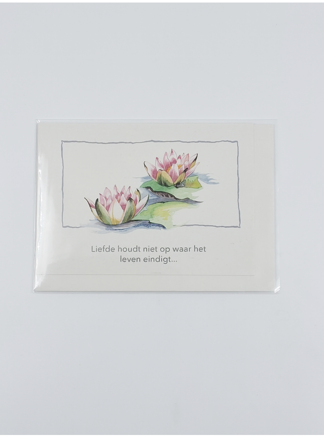 Wenskaart condoleance roze lelies (F12681)