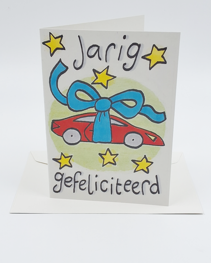 Greeting card car, happy birthday (F12688)