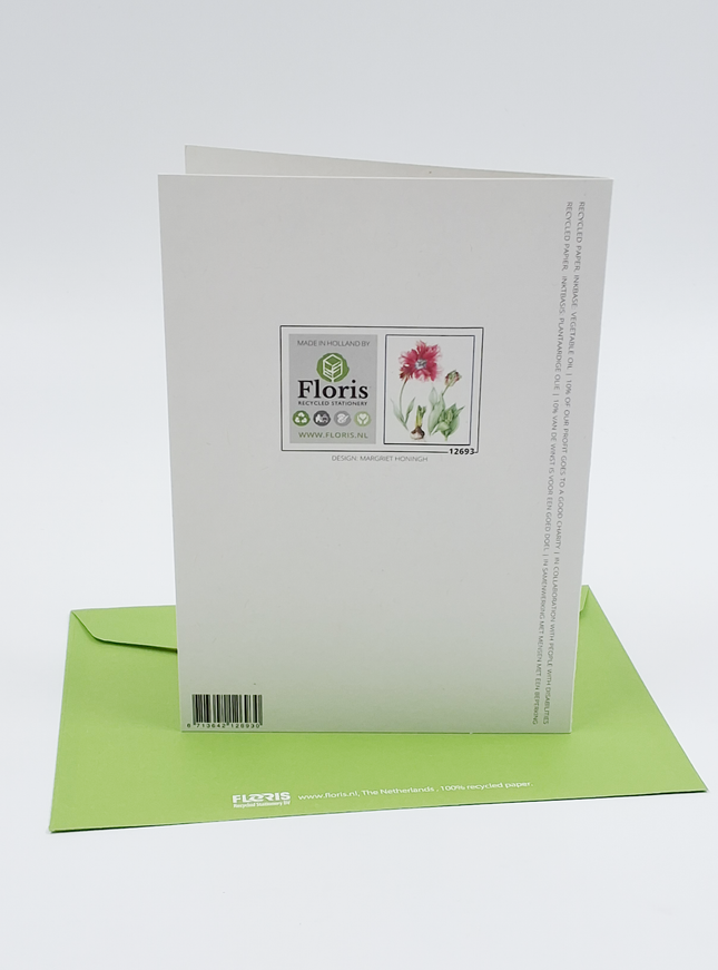 Wenskaart rode tulp (F12693)