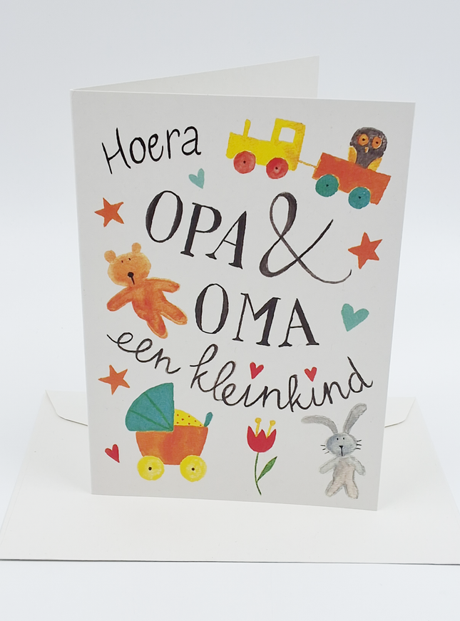 Wenskaart Opa & Oma kleinkind (F12698)