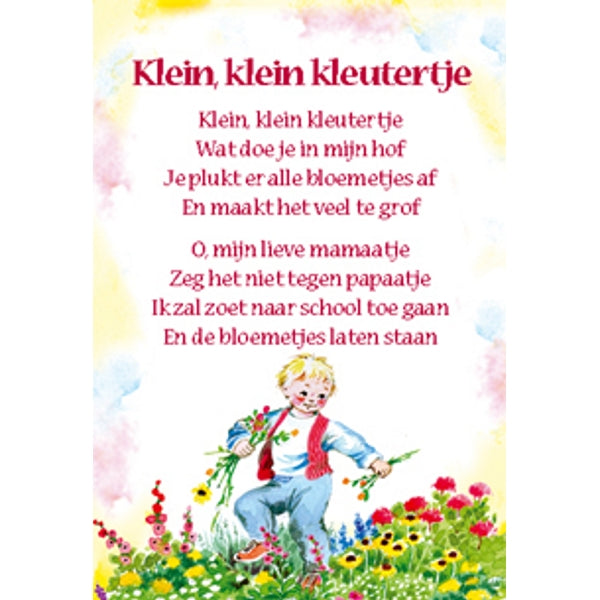 Wenskaart lied "Klein kleutertje" (F12713)