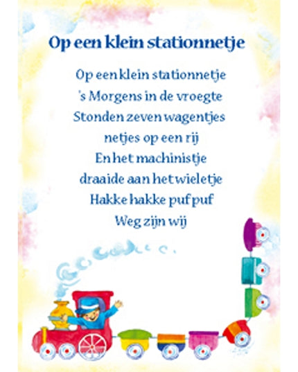 Wenskaart lied "Op een klein stationnetje" (F12722)