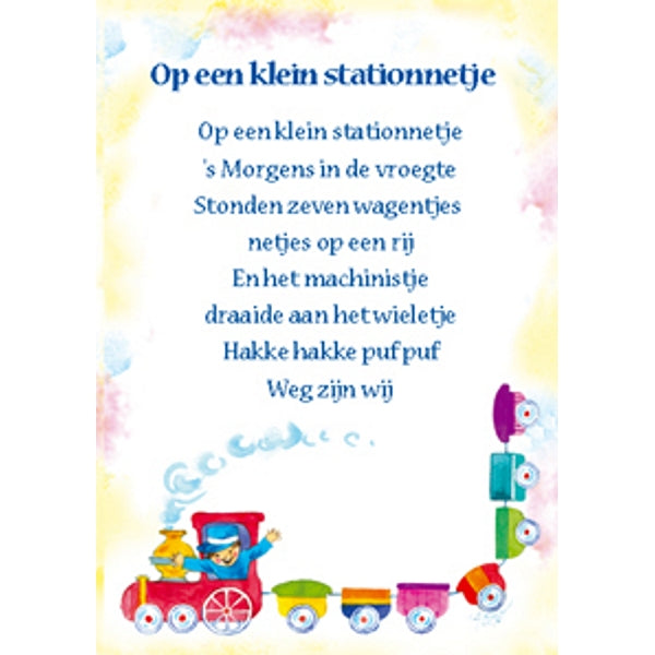 Wenskaart lied "Op een klein stationnetje" (F12722)