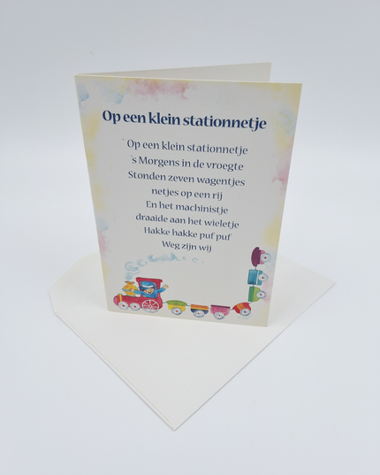 Wenskaart lied "Op een klein stationnetje" (F12722)