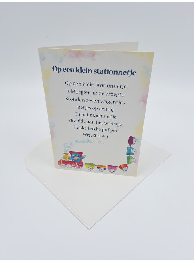 Greeting card song "Op een klein stationnetje" (F12722)