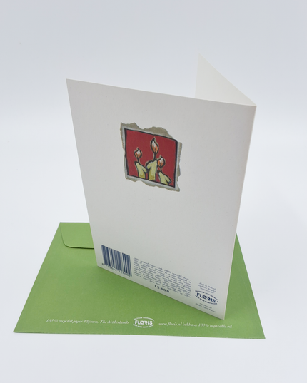 Angel with candle greeting card
