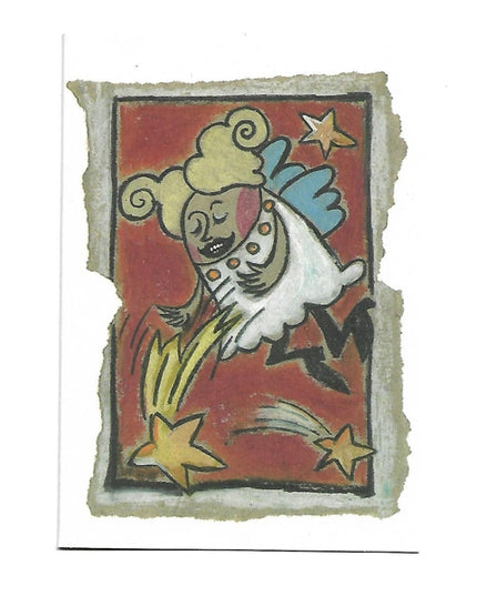 Greeting card angel with star