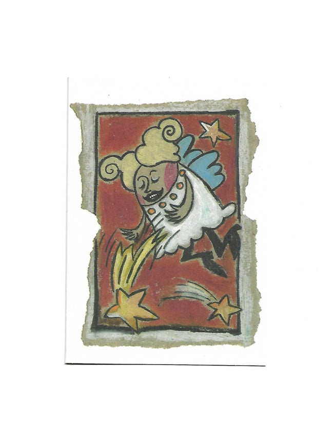 Wenskaart engel met ster (F12801)