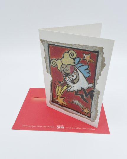 Greeting card angel with star